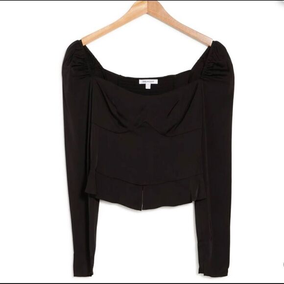 GOOD American Corset Top Dramatic Sleeves NWT size 1 sm retail $148 - Picture 3 of 8